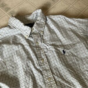 Ralph Lauren White WindowPane Check Men's Dress Shirt Classic Fit